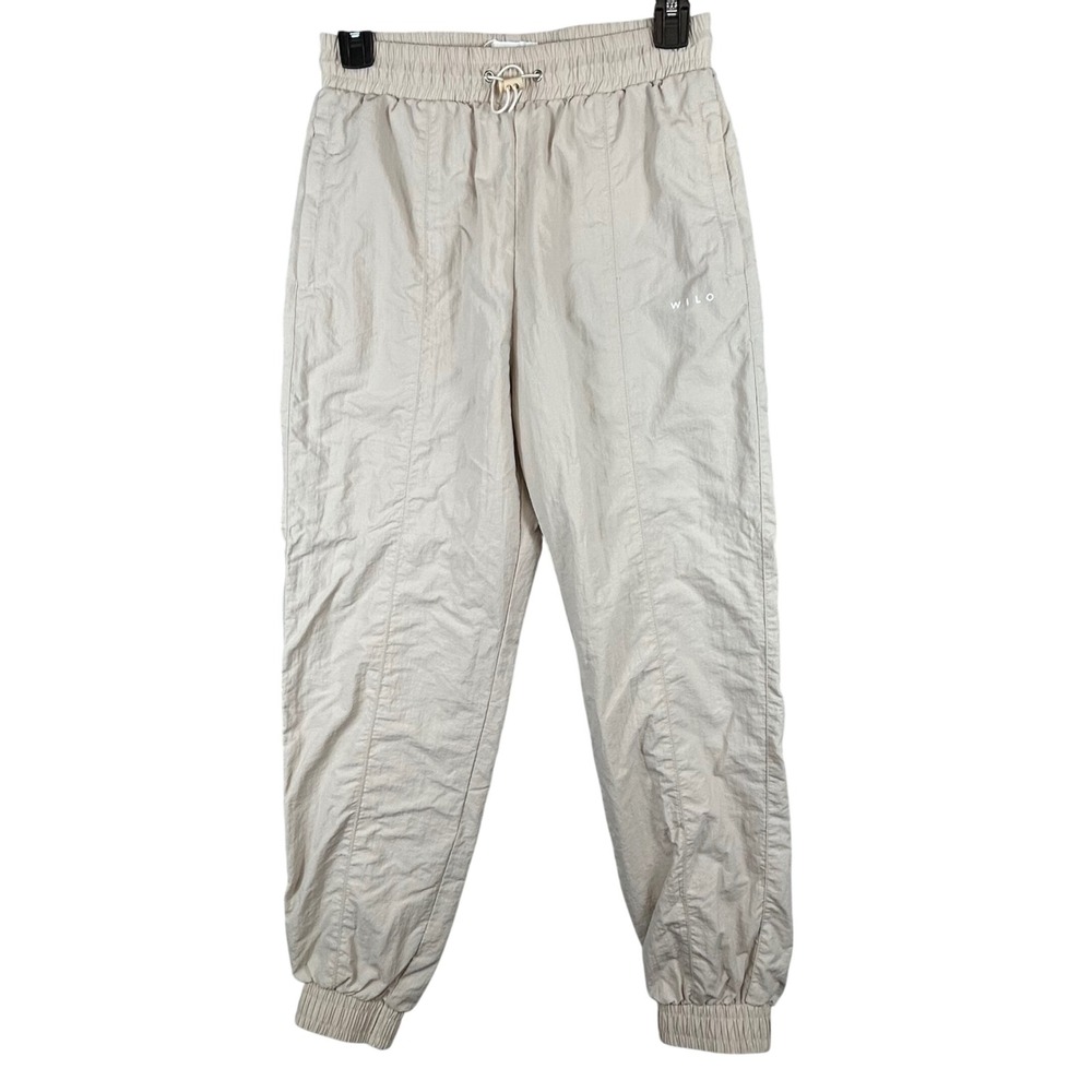 Wilo The Label Women Sand Beige Mesh Lined‎ Jogger Track Pants XS High Rise